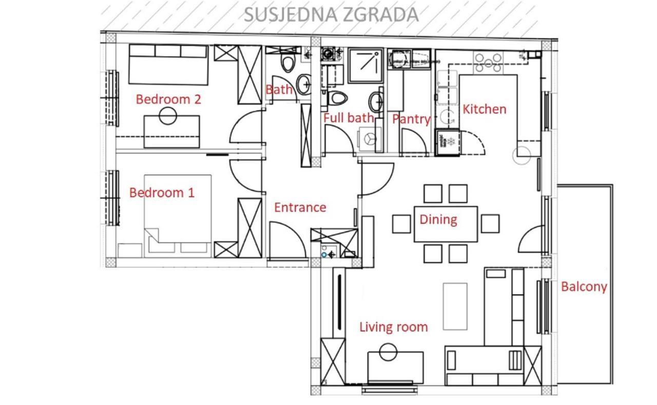 Modern 4-Star Luxury Apt - Wfh Ready, Free Parking Загреб Экстерьер фото